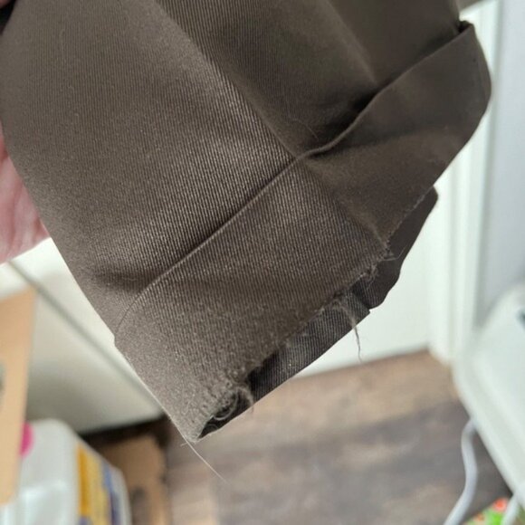 Dress Pants Brown Pleated‎ Cuffed Career Trousers Size Unknown - Picture 3 of 6
